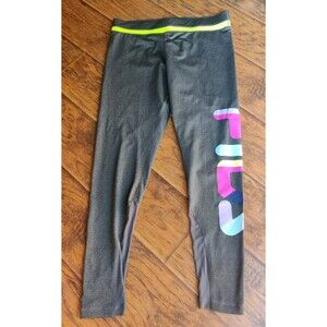 Fila Sport Live In Motion Mesh Leggings Large L Gray Workout Pants Activewear